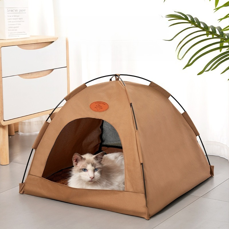Outdoor Camping Dog Bed - เต็นท์แมวพับได้ 4 ฤดูบ้านสัตว์เลี้ยงแบบพกพาเตียงตั้งแคมป์กลางแจ้งสำหรับแมวสุนัข