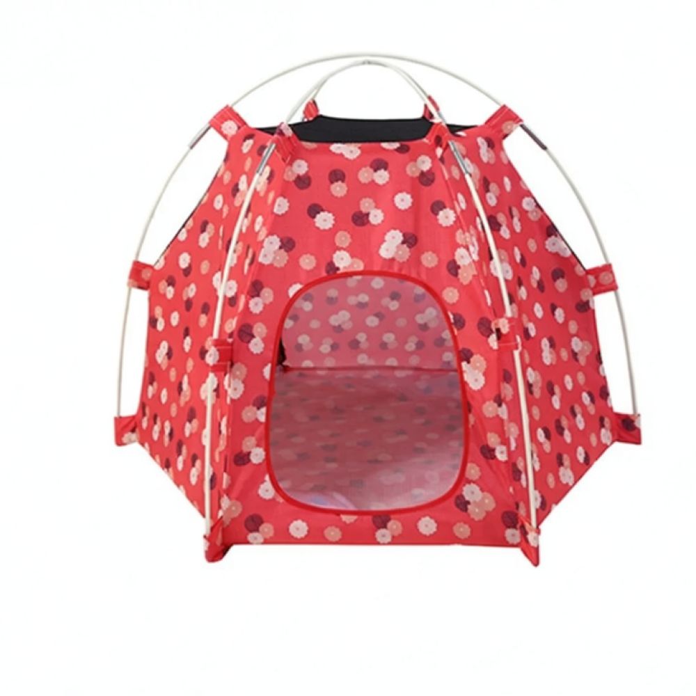 Outdoor Camping Dog Bed - เต็นท์บ้านสุนัขแบบพกพา ที่บังแดดกลางแจ้ง ที่พักแรมสำหรับสัตว์เลี้ยงขนาดเล็กและแมว น้ำหนักเบา ระบายอากาศได้ดี ที่นอนสัตว์เลี้ยงสำหรับเดินทาง