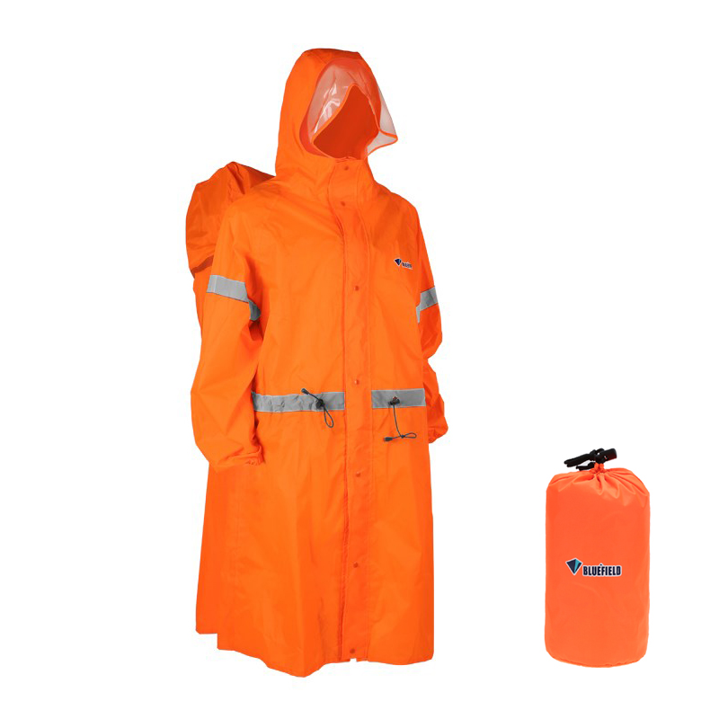 Camping Rain Poncho - กระเป๋าเป้สะพายหลังแบบสะท้อนแสงสำหรับกิจกรรมกลางแจ้ง พร้อมผ้าคลุมกันฝนแบบชิ้นเดียว ใช้ได้ทั้งผู้ชายและผู้หญิง เหมาะสำหรับการเดินป่า ตั้งแคมป์ และปั่นจักรยาน