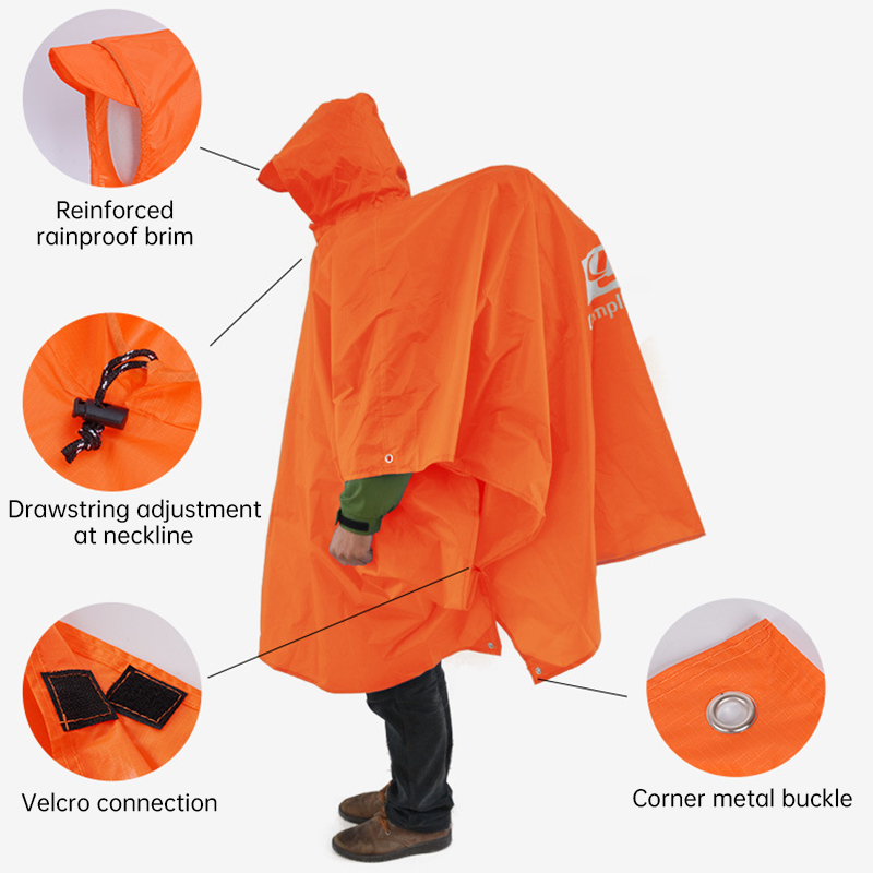 เสื้อกันฝน 3 in 1 กันน้ำ น้ำหน - Camping Rain Poncho บทวิจารณ์และราคา