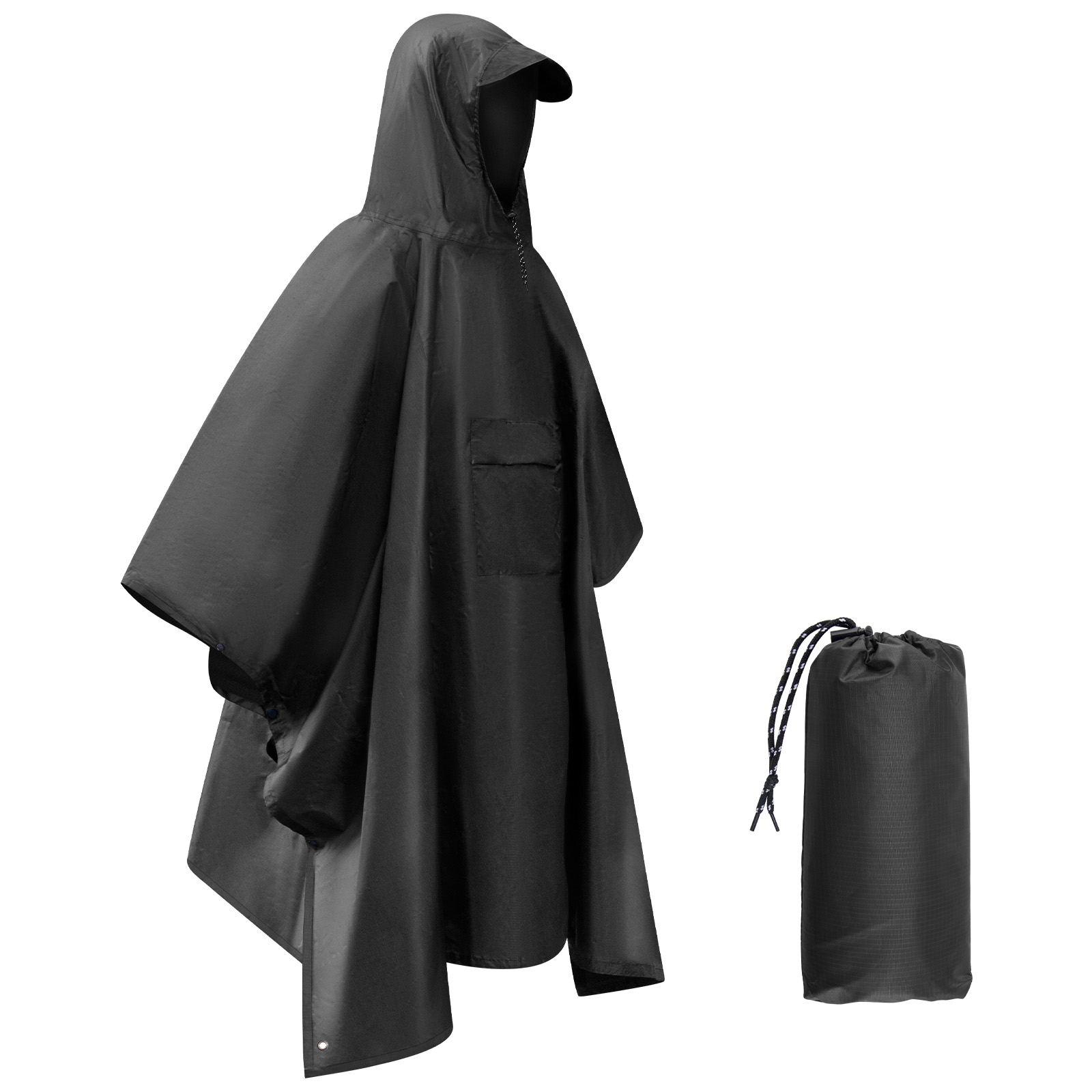 เสื้อปอนโชฝนสําหรับผู้ใหญ่เสื้ - Camping Rain Poncho บทวิจารณ์และราคา