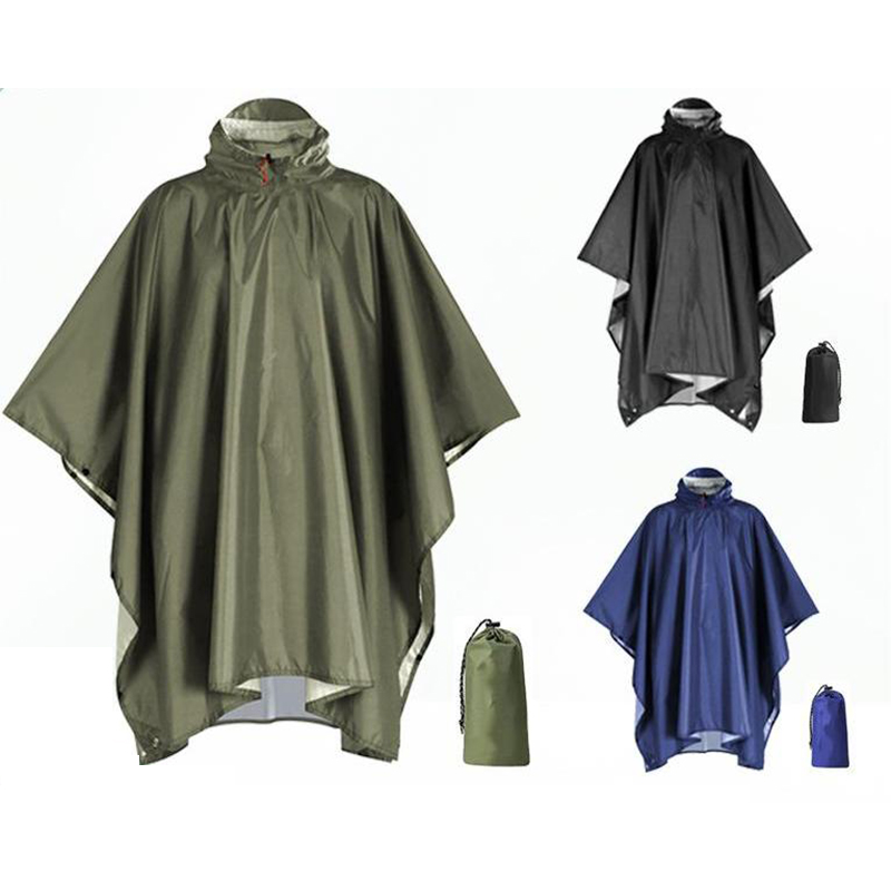เสื้อกันฝนแบบหนาสำหรับการเดินป - Camping Rain Poncho บทวิจารณ์และราคา