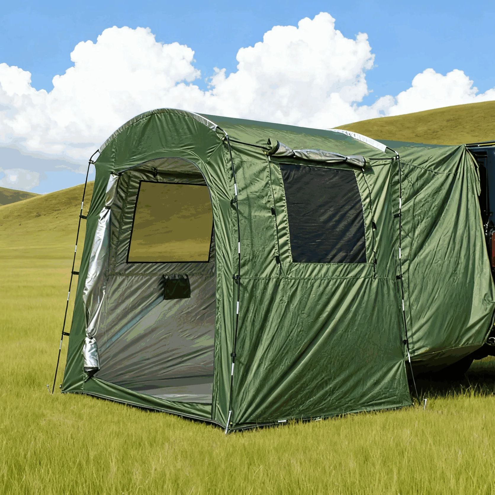 เต็นท์ต่อท้ายรถยนต์สำหรับ 4 คน - Outdoor Camping Van Tent บทวิจารณ์และราคา