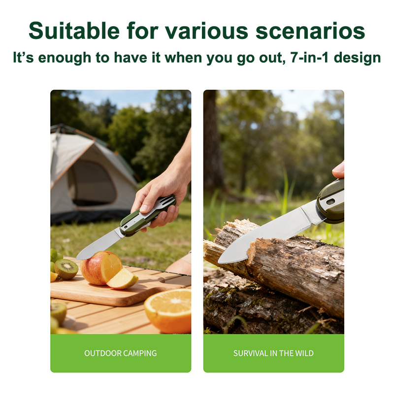 ชุดช้อนส้อมสแตนเลส 7in1 สำหรับ - Outdoor Camping Dining Set บทวิจารณ์และราคา