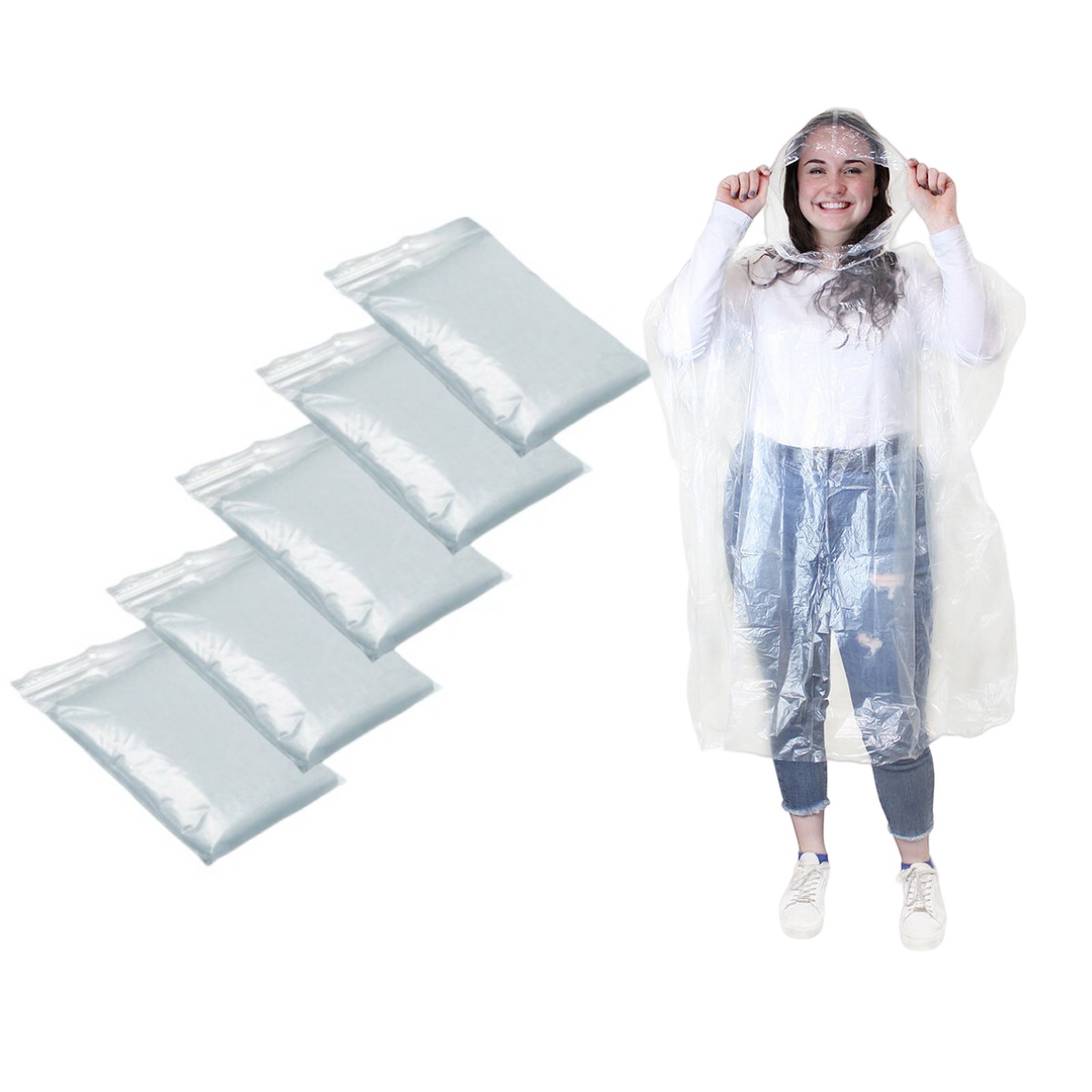 12ชิ้นเสื้อกันฝนกันน้ำแบบใช้แล - Camping Rain Poncho บทวิจารณ์และราคา
